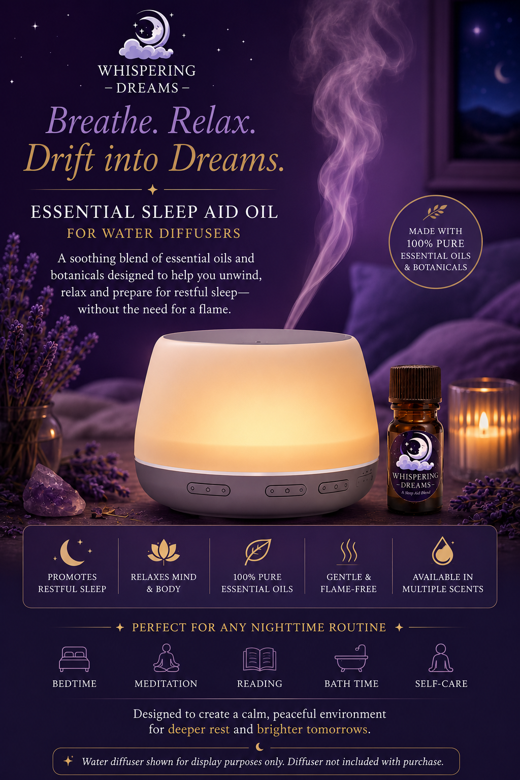 Whispering Dreams-Essential Sleep Aid Oil