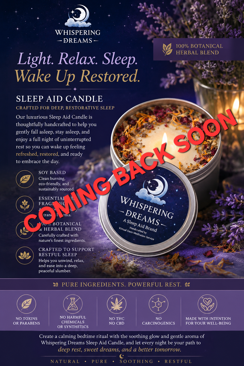 Whispering Dreams Sleep Aid Candle