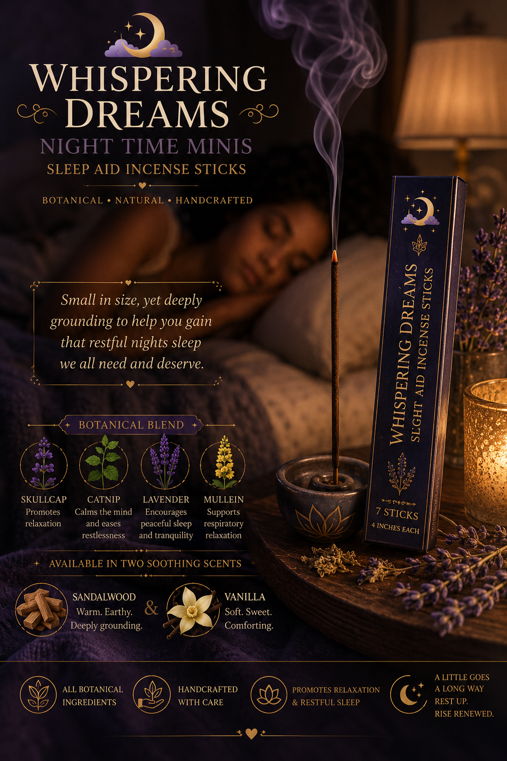 Whispering Dreams-Night Time Mini's-Sleep Aid Incense🌛